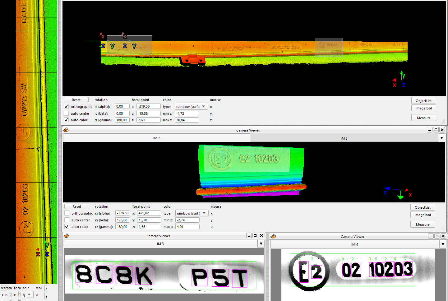 EyeVision inspection of DOT codes on car tires