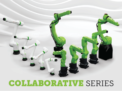 FANUC’s CRX-25iA and CR-35iB cobots now feature higher payload capabilities to handle heavy products.   Our collaborative robots are easy to use, reliable and flexible solutions that will help you improve productivity and solve labor issues.    With 11 different models to choose from, FANUC’s cobots are ideal for assembly, inspection, machine tending, material handling, palletizing, sanding/deburring, welding and more.  Visit our Cobot Zone at Automate.  