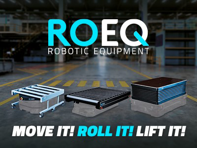 ROEQ specializes in standard Cart, Roller and Lifter solutions for Autonomous Mobile Robots. So whether you want to pick up and deliver carts in free space, transfer cargo between conveyors, or lift and transport pallets etc., you can optimize the potential of your AMRs with ROEQ Robotic Equipment.