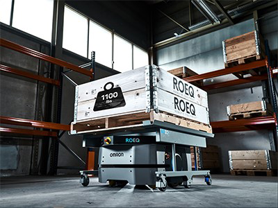 The ROEQ TMC500 Cart solution doubles the payload capacity of the AMR to 500 kg / 1100 lbs. We will also be showcasing the NEW compact TMC130 Cart solution at Automate booth 4841.