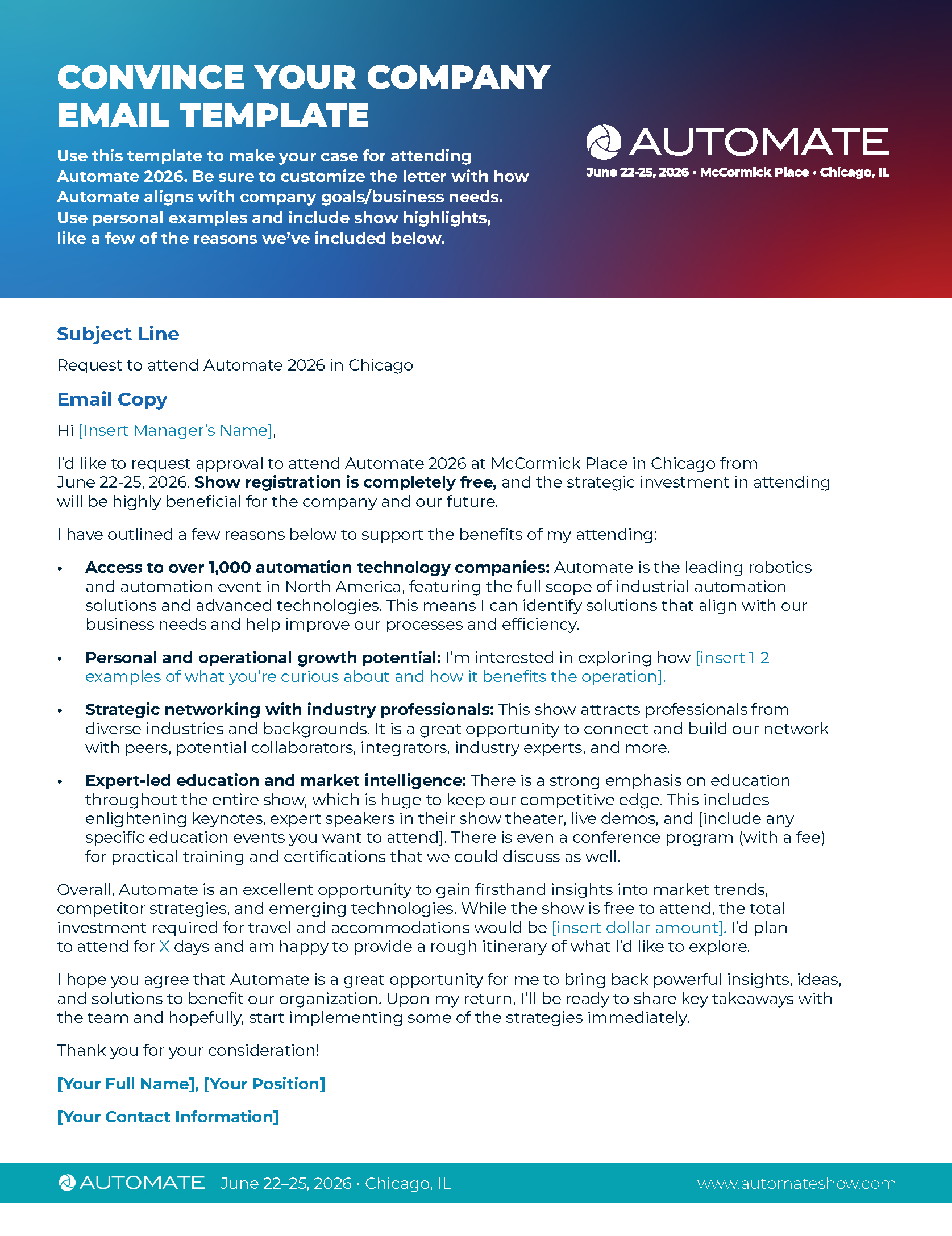Convince Your Company Email Template