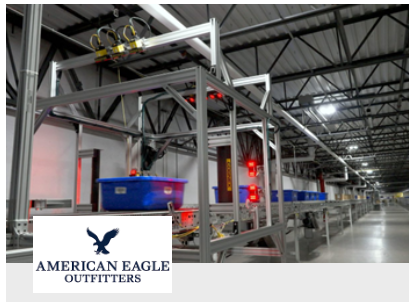 American Eagle Outfitters cameras detecting defects in bin on production line